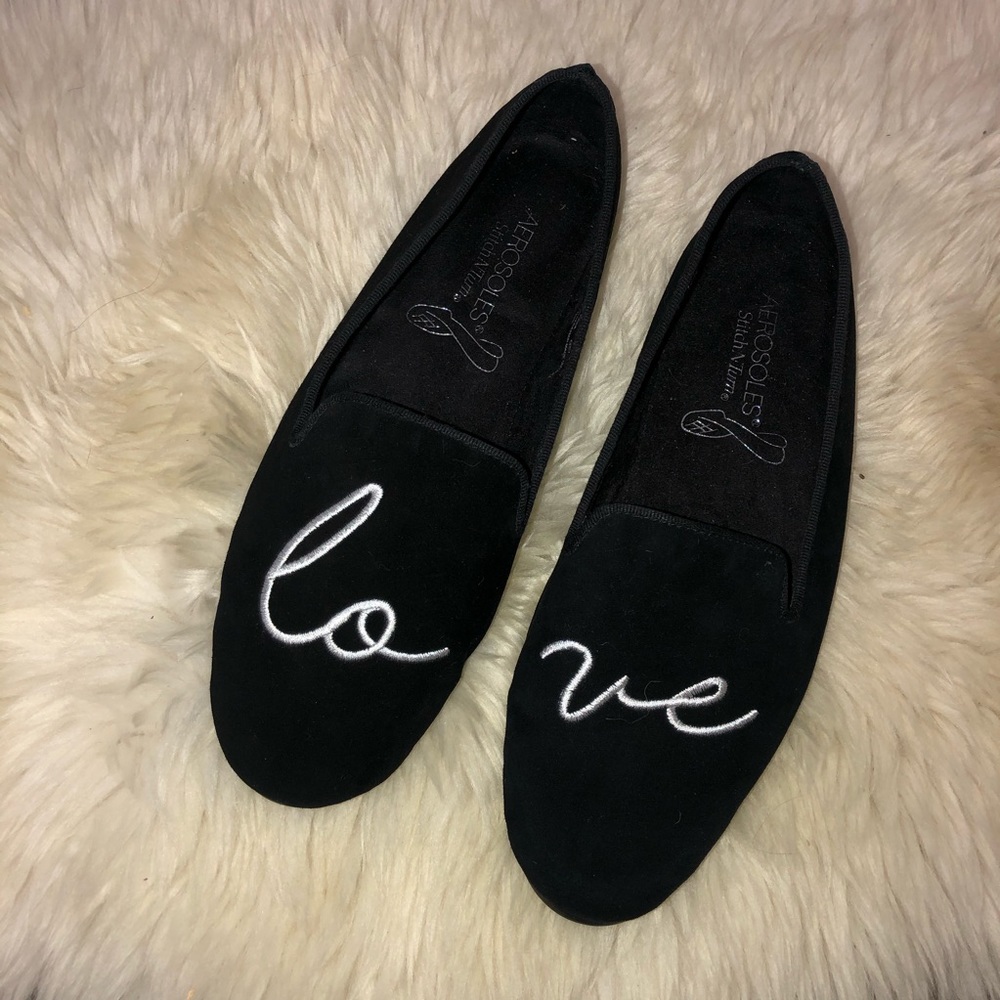 8.5M AEROSOLES BLACK BETUNIA “LOVE” FLATS